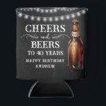 Cheers and Beers 40th Birthday Cooler<br><div class="desc">Rustic Black Chalkboard watercolor beer bottle and pint glass. Rustic Outdoor or bar birthday decore for him. Any age. Easy to personalised template. All text can be adjusted using the design option. Fun,  simple,  casual birthday invites for him.</div>