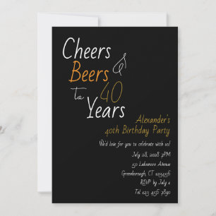 Cheers and Beers 40th Birthday Invitation