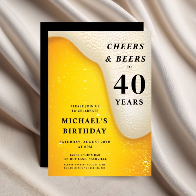 Cheers And Beers 40th Birthday Invitation (Cheers And Beers 40th Birthday Invitation)