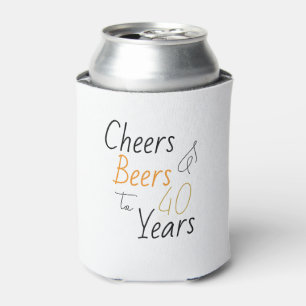 Cheers and Beers 40th Birthday Minimal Party Favou Can Cooler