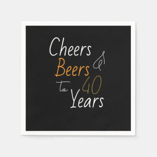Cheers and Beers 40th Birthday Napkin