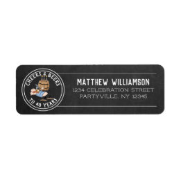 Cheers And Beers 40th Birthday White On Chalkboard