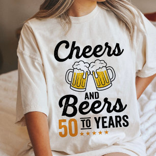 Cheers And Beers 50 Years Birthday Gift Tri-Blend Shirt