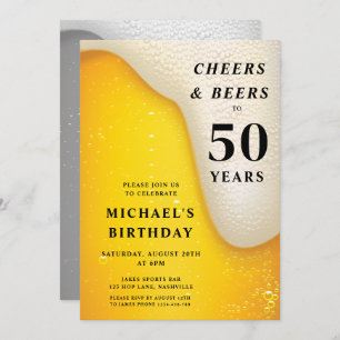 Cheers And Beers 50th Birthday Invitation