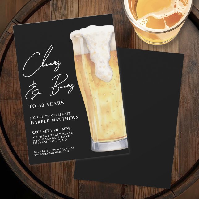 Cheers And Beers 50th Birthday Invitation (Cheers And Beers 50th Birthday Invitation)