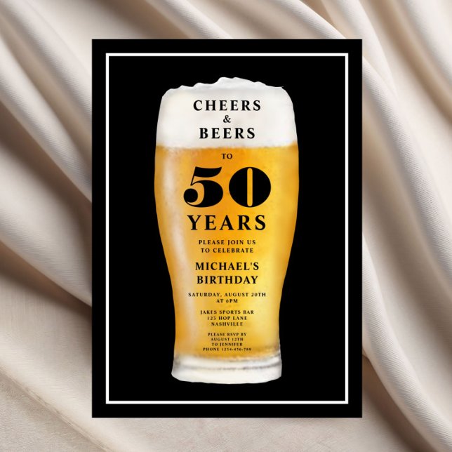 Cheers And Beers 50th Birthday Invitation (Cheers And Beers 50th Birthday Invitation)