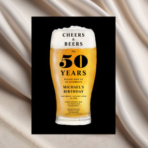 Cheers And Beers 50th Birthday Invitation