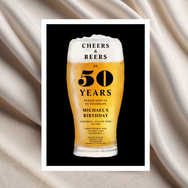 Cheers And Beers 50th Birthday Invitation (Cheers And Beers 50th Birthday Invitation)
