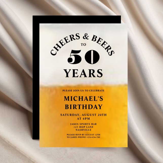 Cheers And Beers 50th Birthday Invitation (Cheers And Beers 50th Birthday Invitation)