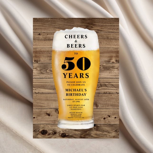 Cheers And Beers 50th Birthday Invitation (Cheers And Beers 50th Birthday Invitation)