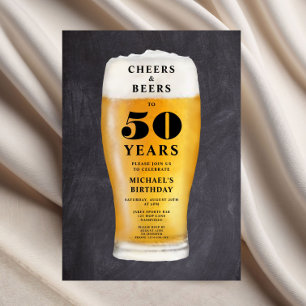 Cheers And Beers 50th Birthday Invitation
