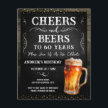Cheers and Beers 60th Birthday Party Budget<br><div class="desc">Cheers and Beers Birthday Invitations. Easy to personalise. All text is adjustable and easy to change for your own party needs. Chalkboard and rustic wood background elements. Fun Chalkboard swirls and flourishes. Watercolor beer mug. Invitations for him. Bar or backyard BBQ birthday design. Any age,  just change the text.</div>
