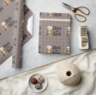 Cheers and Beers Adult Birthday Party  Wrapping Paper