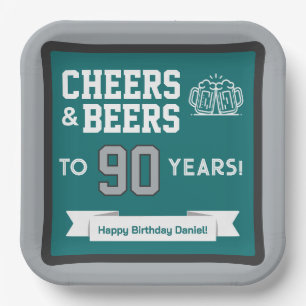 Cheers and Beers Adult Football Birthday Party Paper Plate