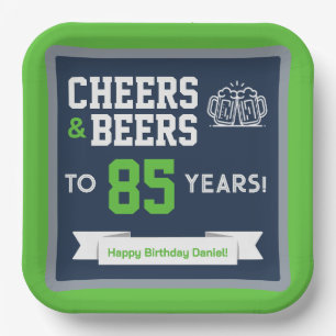 Cheers and Beers Adult Football Birthday Party Paper Plate