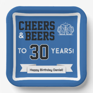 Cheers and Beers Adult Football Birthday Party Paper Plate