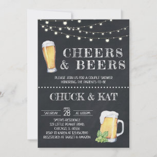 Cheers and Beers Baby Shower Chalkboard Invitation