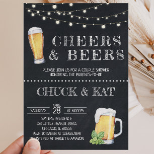 Cheers and Beers Baby Shower Chalkboard Invitation