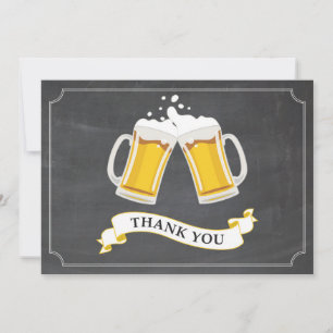 Cheers and Beers Beer Mug Chalkboard Thank You Card
