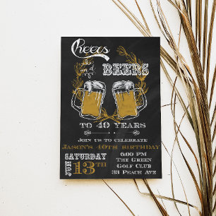 Cheers and Beers Birthday Invitation