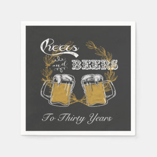 Cheers and Beers Birthday Napkin
