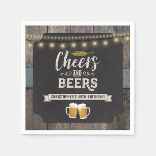 Cheers and Beers Birthday Napkin