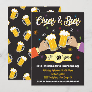 Cheers and Beers Birthday Party Invitation
