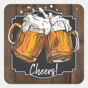 Cheers and Beers Birthday Party Stickers