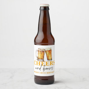Cheers and Beers Birthday Party Wine Label