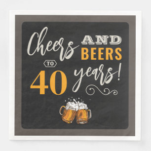 Cheers and Beers Birthday Theme Paper Napkin