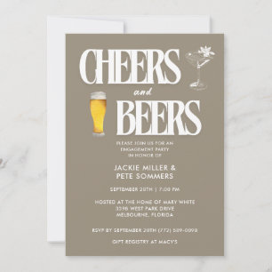 Cheers and Beers Engagement Party Invitation