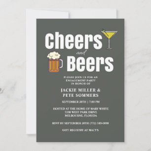 Cheers and Beers Engagement Party Invitation
