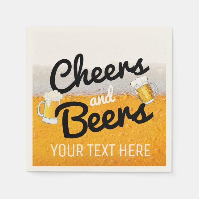 Cheers and Beers|Foamy Icy Cold Beer Napkin (Front)