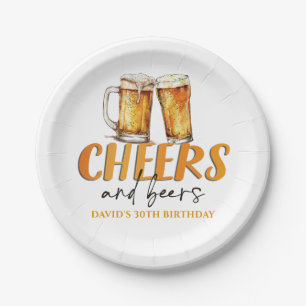 Cheers and Beers Glass Birthday Party Paper Plates