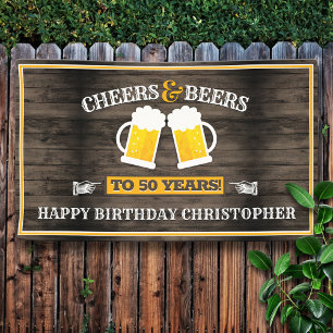 Cheers and Beers Happy Birthday Banner