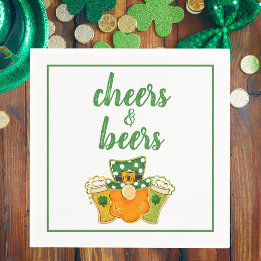 Cheers and Beers Leprechaun St Patrick's Day Party Napkin