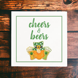 Cheers and Beers Leprechaun St Patrick's Day Party Napkin