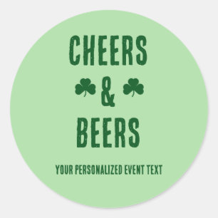 Cheers and Beers Party Event Classic Round Sticker