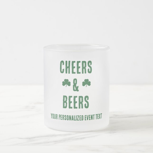 Cheers and Beers Party Event Frosted Glass Coffee Mug (Center)