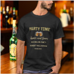 Cheers and Beers Personalised Bachelor Party T-Shirt<br><div class="desc">Have some fun with this when the guys celebrate. Cheers and Beers -- personalised with the groom's name and date of the party.   If you have any design questions or a special request,  please send a chat and we'll be glad to assist.</div>