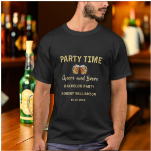Cheers and Beers Personalised Bachelor Party T-Shirt