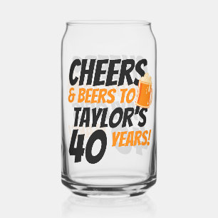 Cheers and Beers Personalised Birthday Can Glass