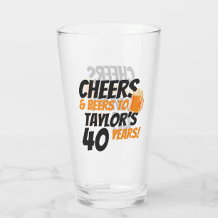 Cheers and Beers Personalised Birthday Glass