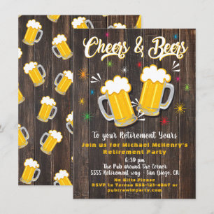 Cheers and Beers Retirement Party Invitation