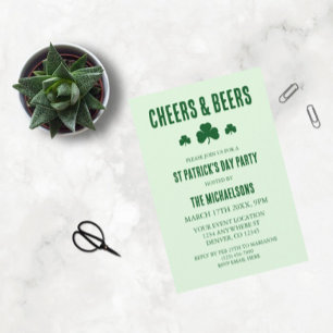 Cheers and Beers St Patrick's Day Party Invitation