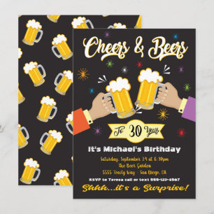 Cheers and Beers Surprise Party Invitation