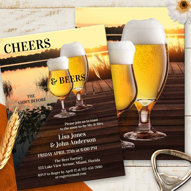 Cheers and Beers The Night Before The Wedding  Invitation (Creator Uploaded)