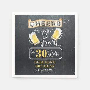 Cheers and Beers to 30 Years Birthday Party Napkin