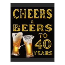 Cheers and Beers to 40 Years Rustic Birthday