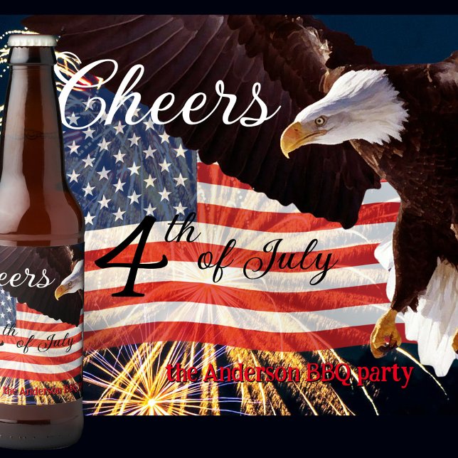 Cheers and Beers to 4th of July Beer Bottle Label (Creator Uploaded)